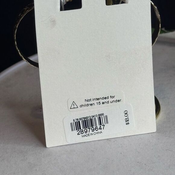 EXPRESS Gold Tone Textured Open Hoop Earnings 1.5 inch - Picture 6 of 6